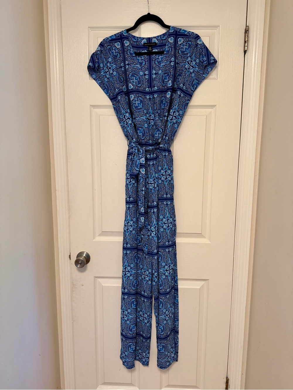 Saks Fifth Avenue Blue Floral-Print Jumpsuit